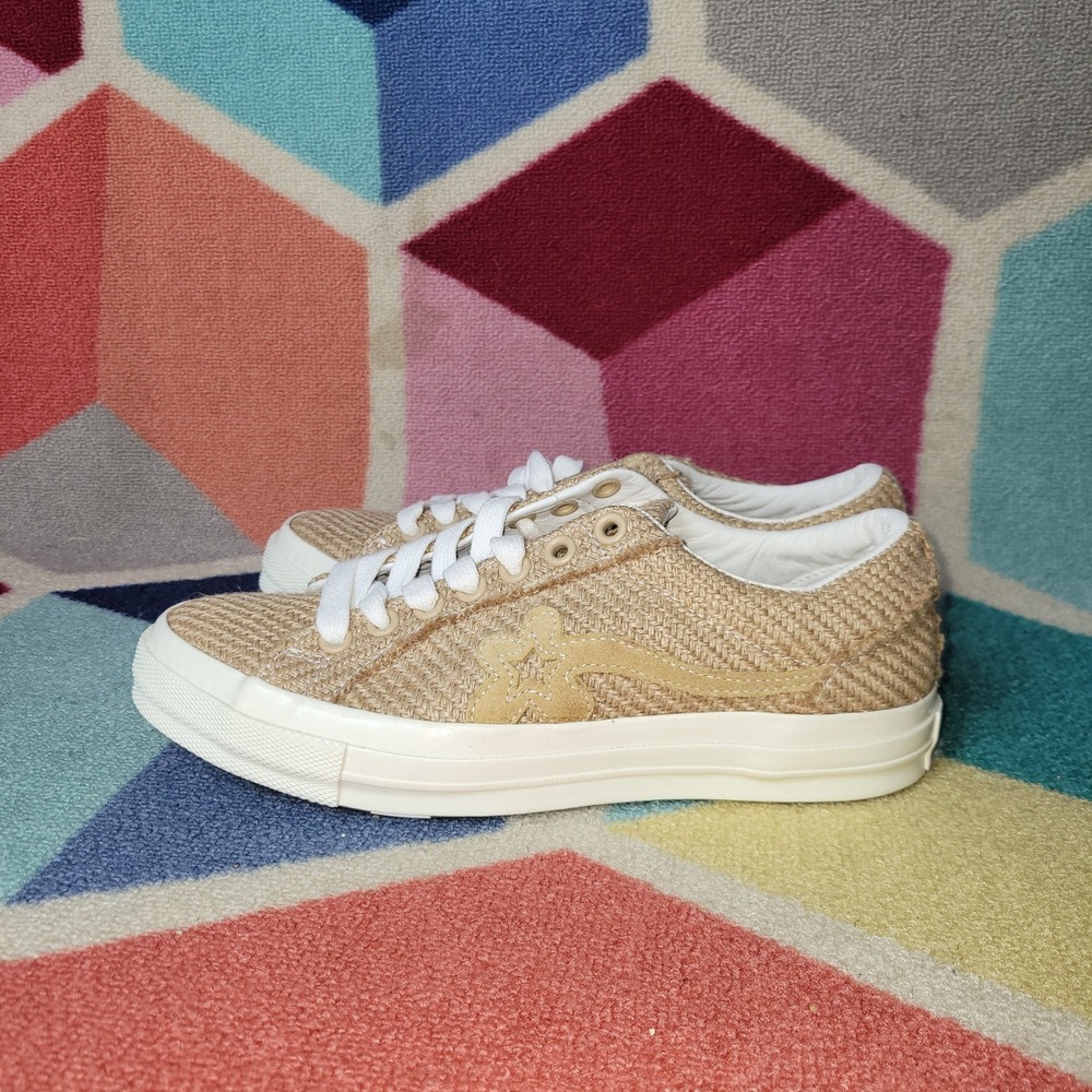 Converse‎ Golf Le Fleur One Star Ox Burlap Tan Sneakers 163169C Mens 7.5 Wos 9.5